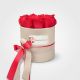 Caja redonda de lujo con rosas rojas – Ágatha & Valentina